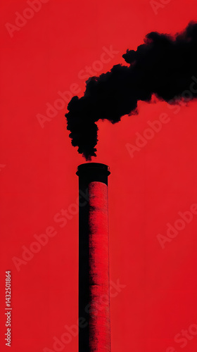 Obraz na płótnie Factory Chimney Emits Dark Smoke Pollution w salonie