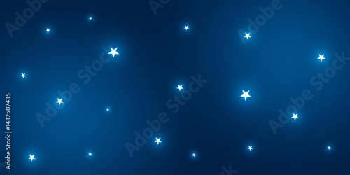 Star night background design with navy blue color. Glowing star vector art. Sky night background with star. 