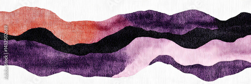 Obraz na płótnie Abstract Purple, Pink & Black Waves w salonie