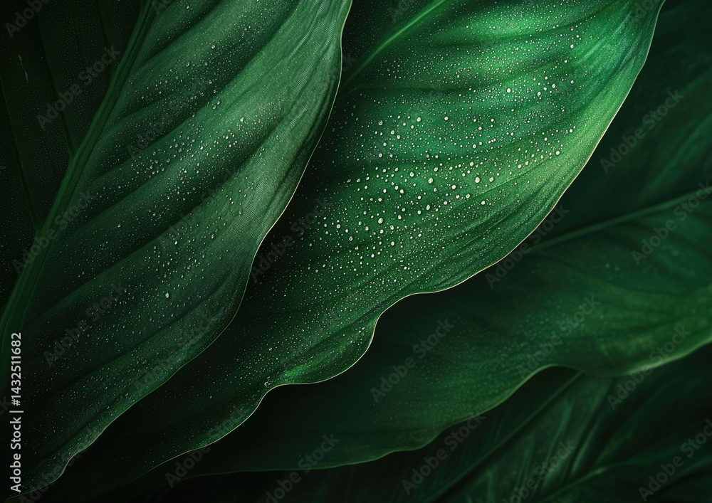 Obraz premium Green leaf background. Close-up of green leaf texture background. Natural background for design