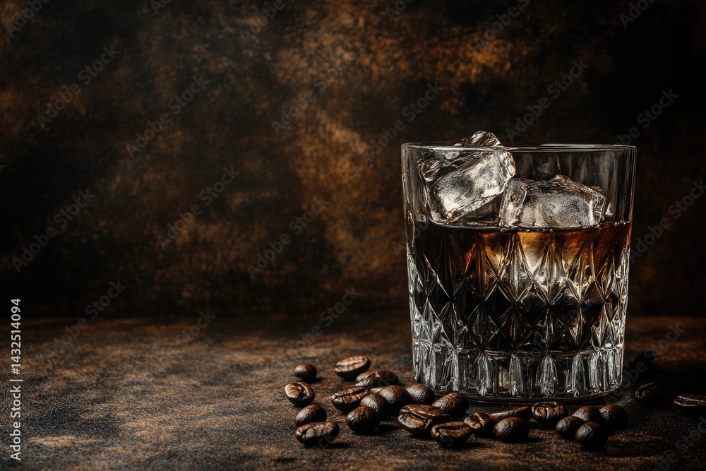Dark drink with ice