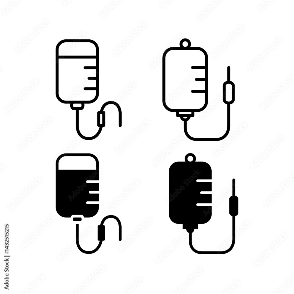 Infuse icon line style and flat glyph style. Icon set related to hospital, pharmacy, medical, and nursing. Infuse icon line style and flat glyph style. Icon set related to hospital, pharmacy, medical, and nursing.
