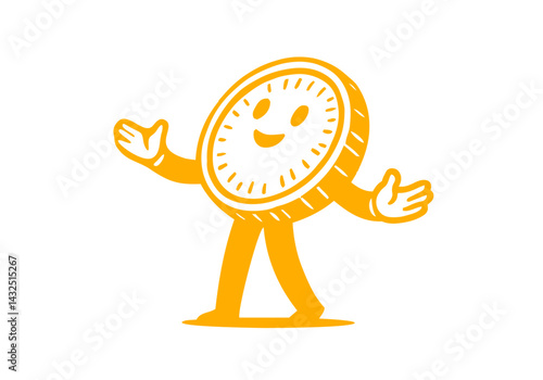 Cartoony Coin vector illustration flat simple
