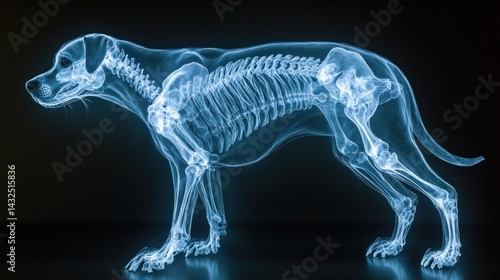 X-ray skeletal image of a dog