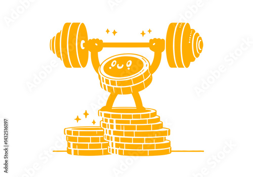 Cartoony Coin vector illustration flat simple