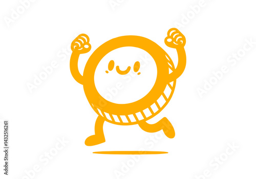 Cartoony Coin vector illustration flat simple