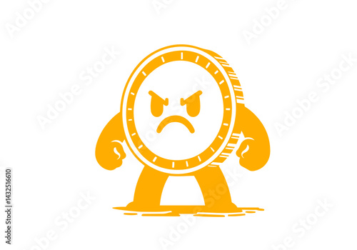 Cartoony Coin vector illustration flat simple