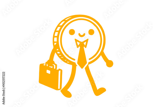 Cartoony Coin vector illustration flat simple