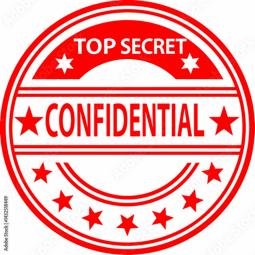Round Logo With The Text Top Secret In The Out a vector illustration