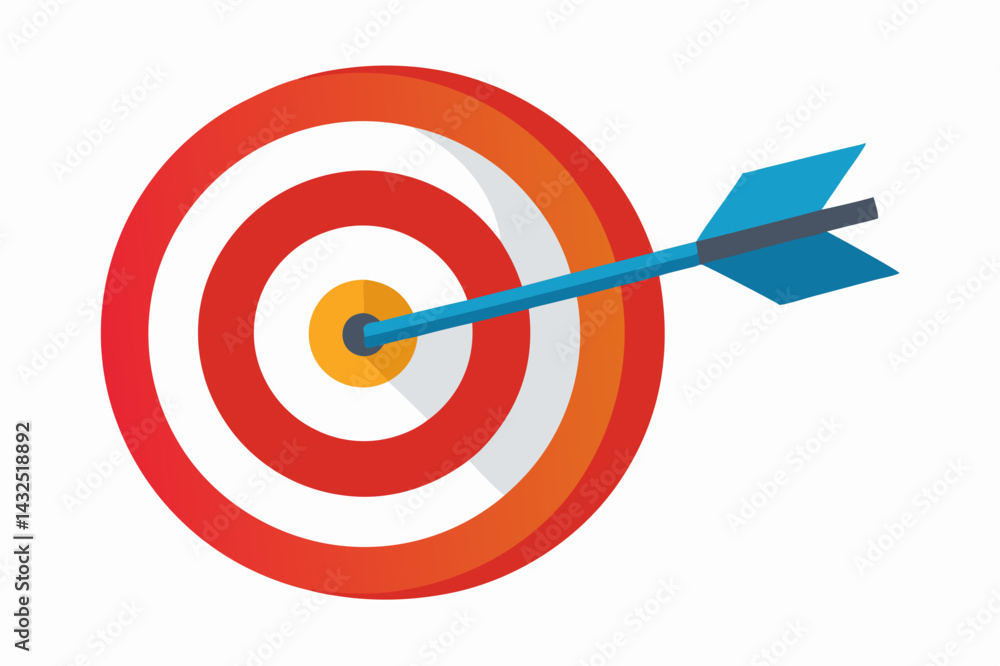 Target With Arrow In Bullseye Business Success a vector illustration Target With Arrow In Bullseye Business Success a vector illustration