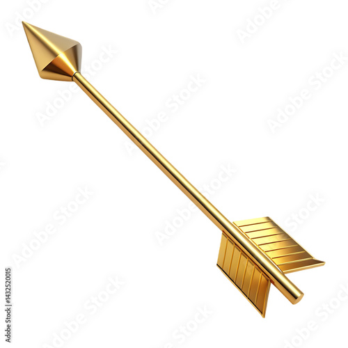 Golden Arrow: 3D Render of a Gold Arrowhead