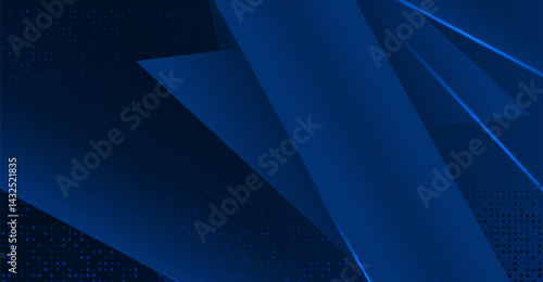 Geometric Navy Blue Abstract Background with Modern Edge, Digital Texture and Dynamic Light Streaks for Technology and Futuristic Design Presentation