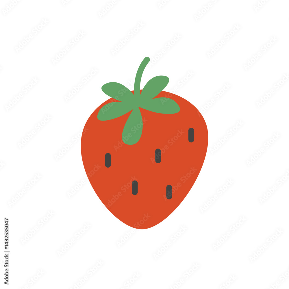 Obraz premium strawberry cartoon illustration