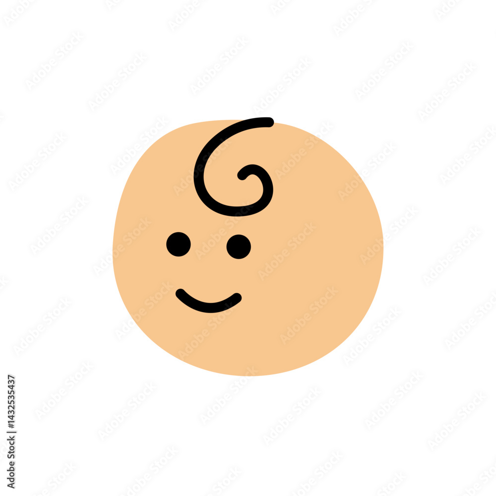 Fototapeta premium cute baby face illustration