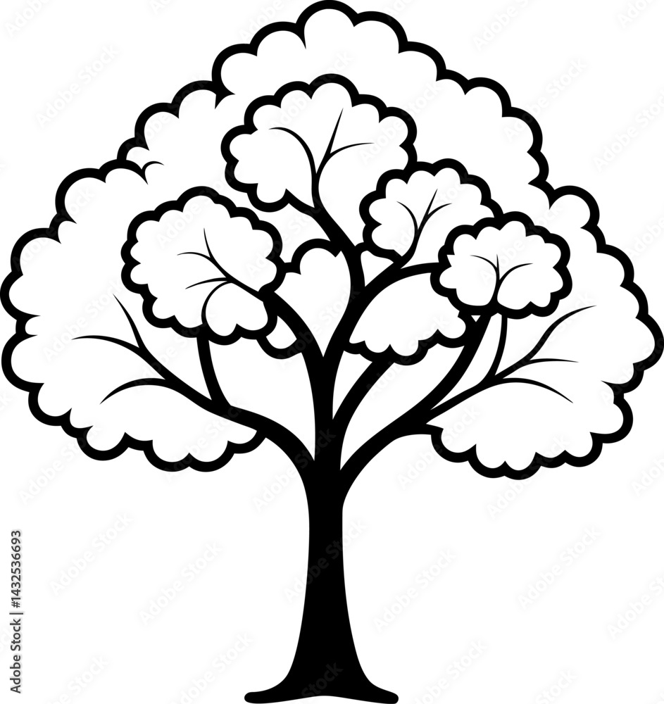 Fototapeta premium vector tree with flowers