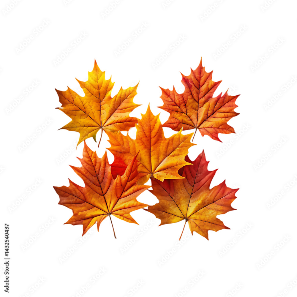 Fototapeta premium Vibrant Autumn Maple Leaves: Fall Foliage Background Image