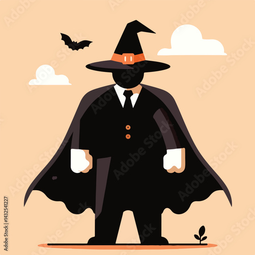 vector image of people wearing halloween costumes