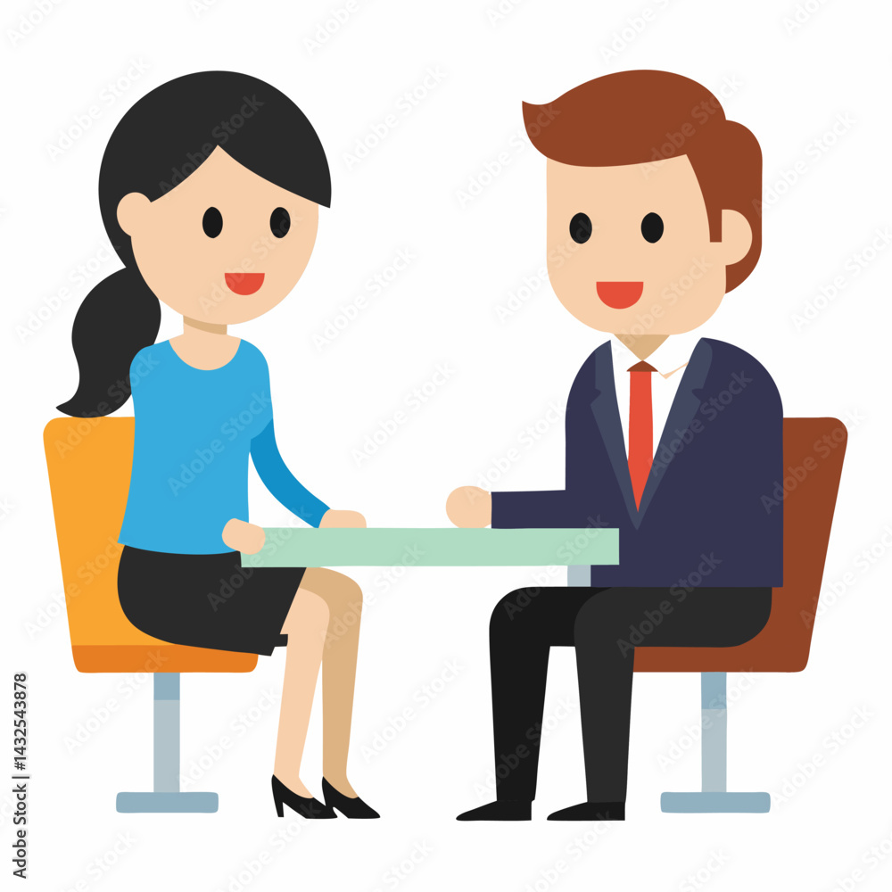 Business Job Interview concept. Vector on white background. Business Job Interview concept. Vector on white background.