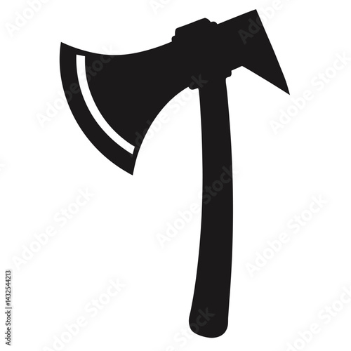axe blade silhouette icon isolated on white