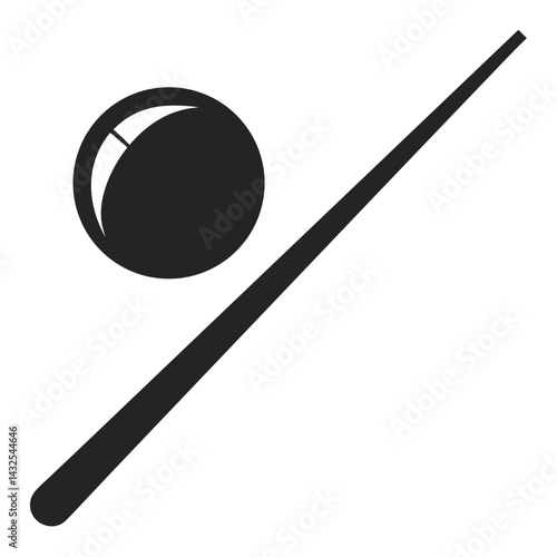 pool stick silhouette icon isolated on white