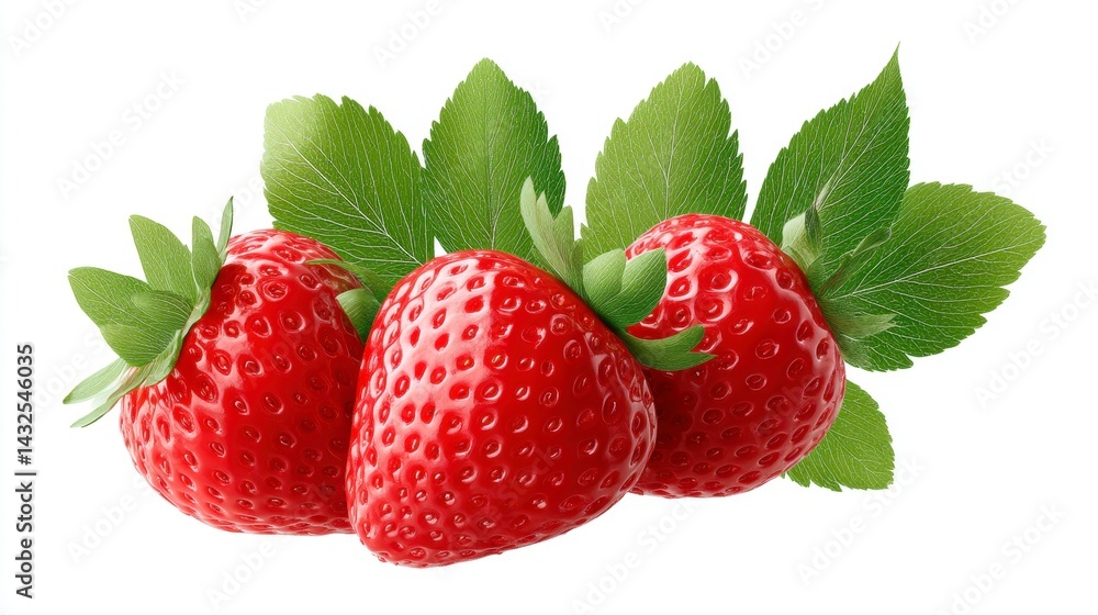 Fresh Strawberries Grouped on White Surface for Fruit Promotions Fresh Strawberries Grouped on White Surface for Fruit Promotions