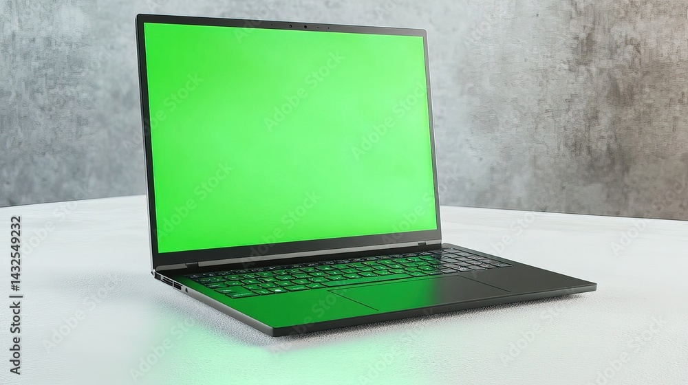 Green screen laptop Green screen laptop