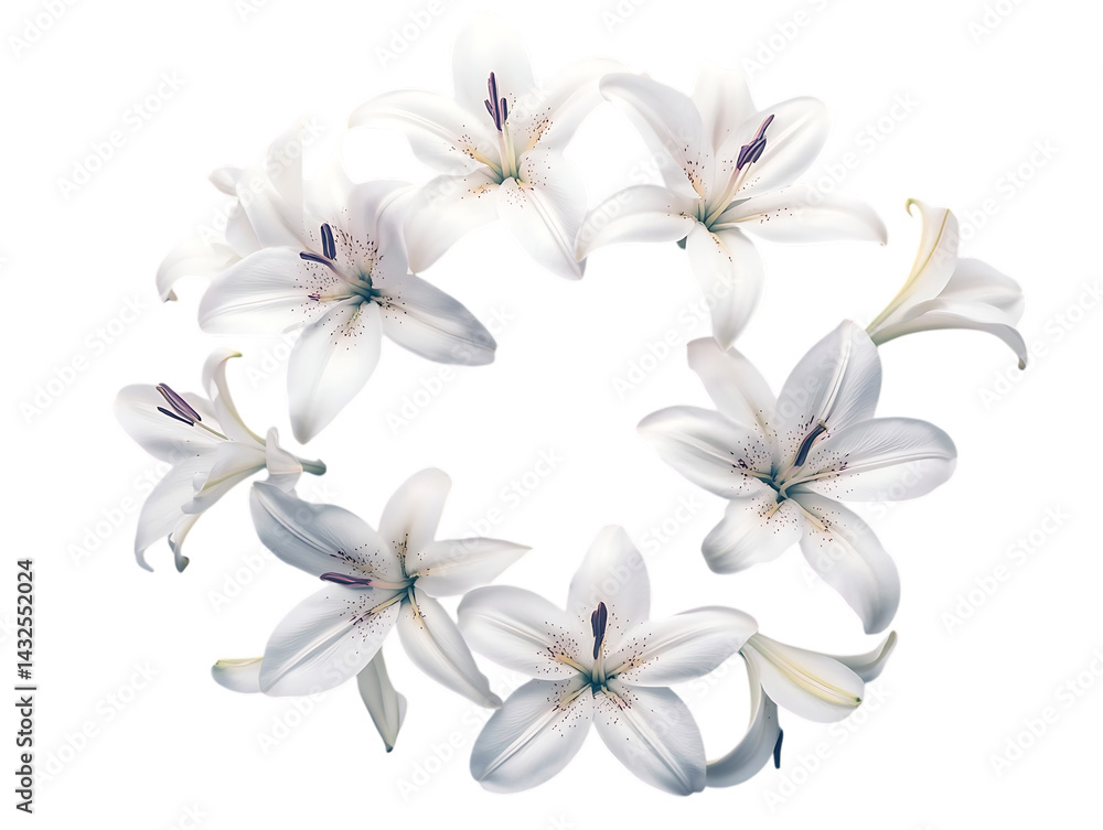Naklejka premium : Elegant White Lily Flowers 