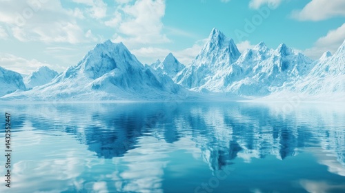 Wallpaper Mural Serene reflections on a pristine arctic lake amidst snow-covered mountains Torontodigital.ca