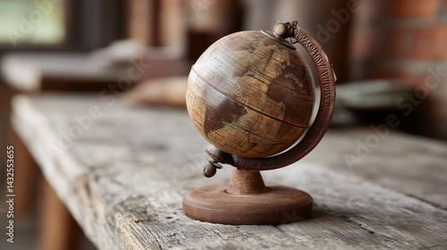 Vintage Globe on Wooden Tab...