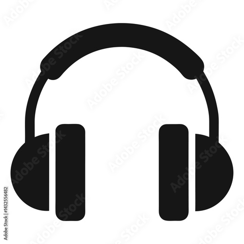 headphones music icon vector