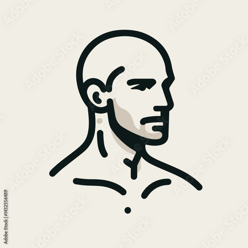 bald man line art vector image