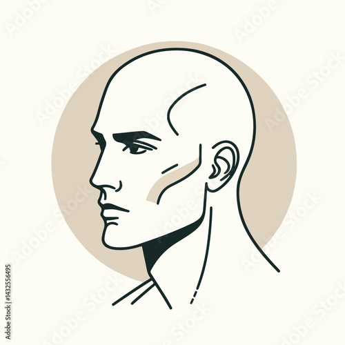 bald man line art vector image