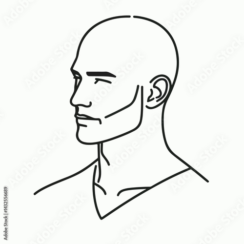 bald man line art vector image