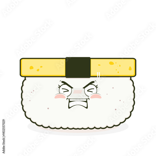 tamago sushi hurt face cartoon cute