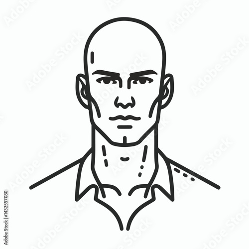 bald man line art vector image