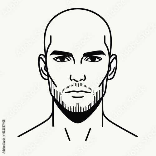 bald man line art vector image