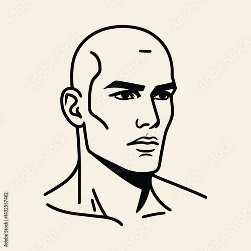 bald man line art vector image