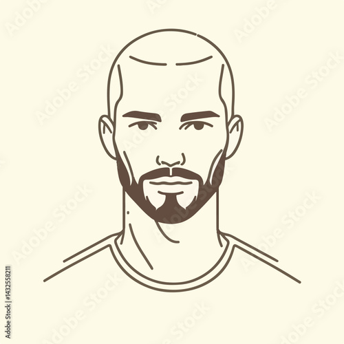 bald man line art vector image