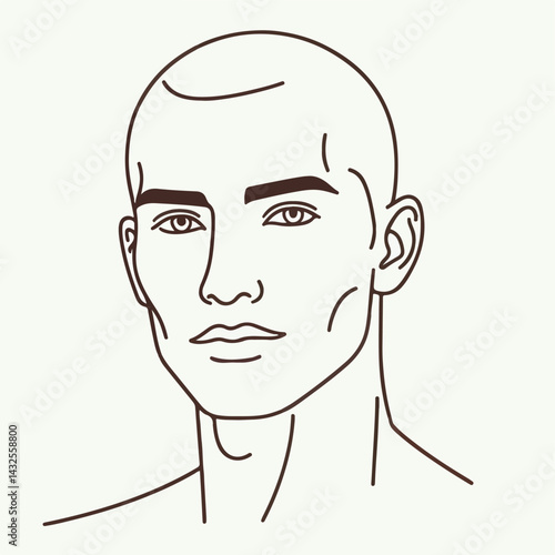 bald man line art vector image
