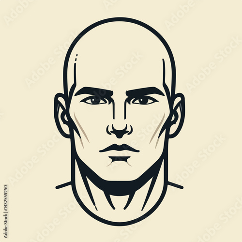 bald man line art vector image