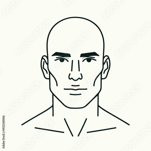 bald man line art vector image