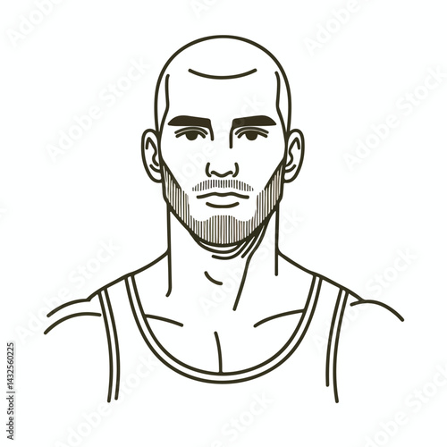 bald man line art vector image