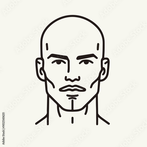 bald man line art vector image