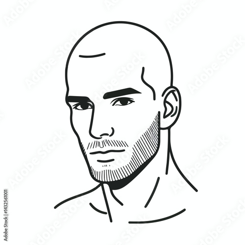 bald man line art vector image