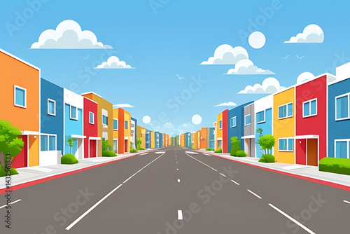 vector illustration of colorful houses in the city