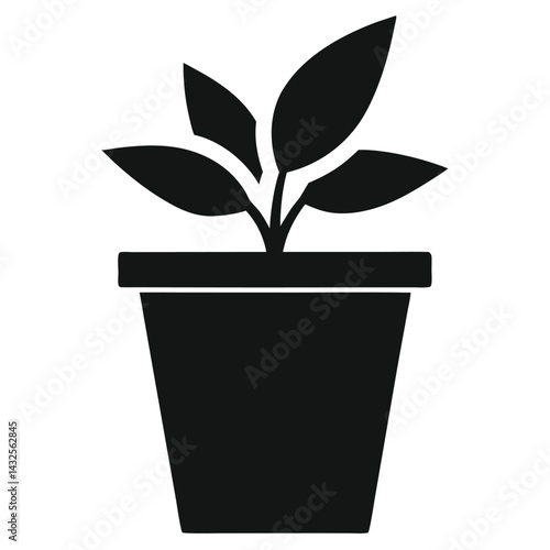 potted plant flora icon