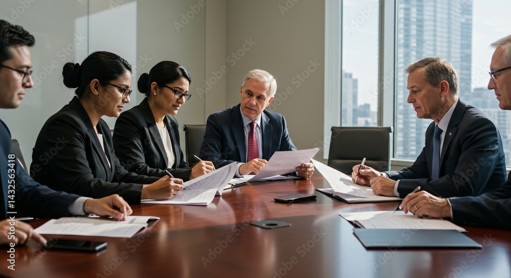Obraz premium A corporate-governance board reviewing ethical compliance frameworks