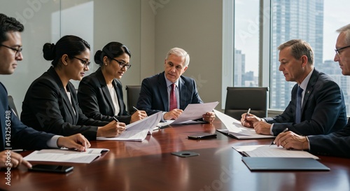 A corporate-governance board reviewing ethical compliance frameworks