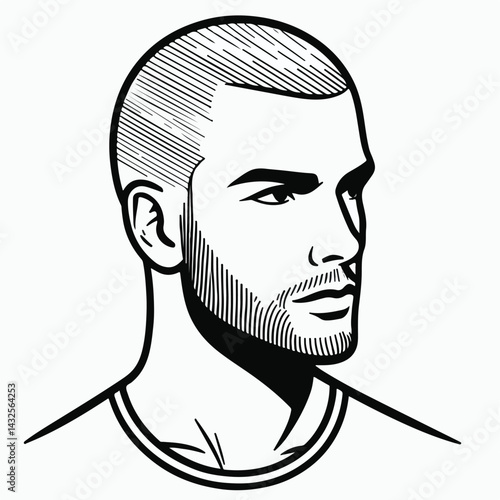 bald man line art vector image