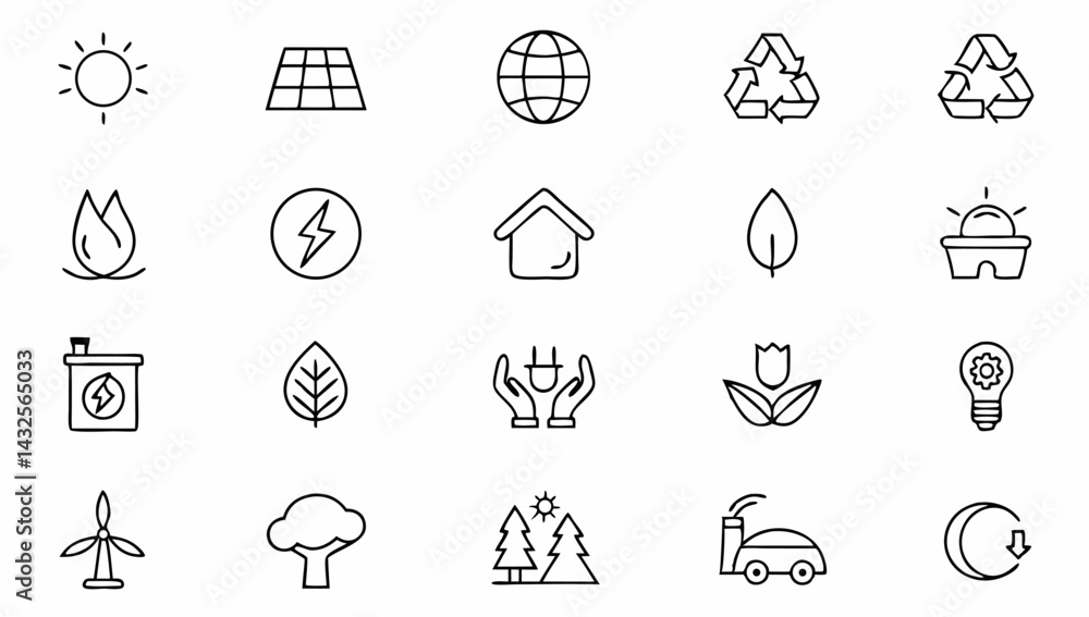 Fototapeta premium green-energy-set-of-web-icons-in-line-style--ecolo (5).eps